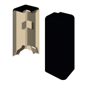 Egger Außenecken Kubisch, 6 cm, Schwarz, 2er-Pack für Sockelleisten. Wandleisten-Zubehör.