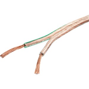 Transparentes Schwaiger Lautsprecherkabel (2x1,5mm²) mit 10m Länge für Audio- und Videoanwendungen.