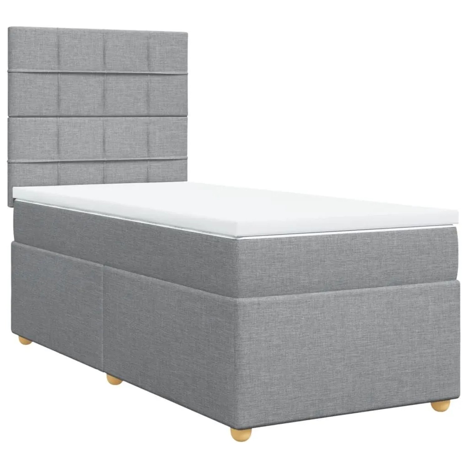 vidaXL Boxspringbett mit Matratze Hellgrau 90x190 cm Stoff 3293435 günstig online kaufen