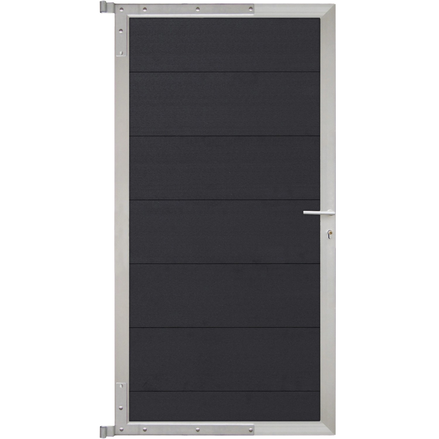 GartenLand Steckzauntor Ameland ca. 90 x 175 cm WPC Anthrazit Aluminium Sil günstig online kaufen