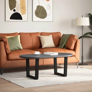 Schwarze vidaXL Couchtischbeine in V-Form, 2 Stück, aus Stahl, 50x42-43,3 cm.
