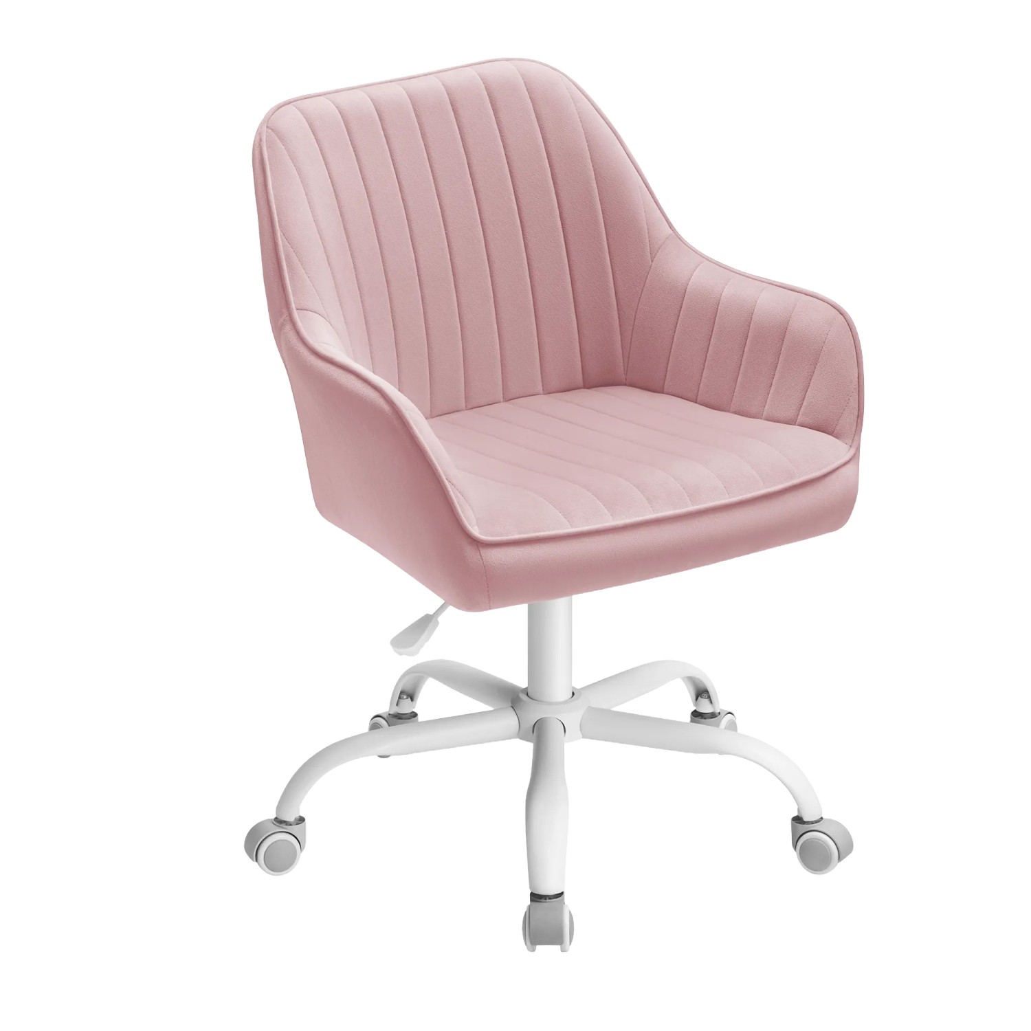 Songmics Schreibtischstuhl Tyra Höhenverstellbar Samtbezug Rosa günstig online kaufen