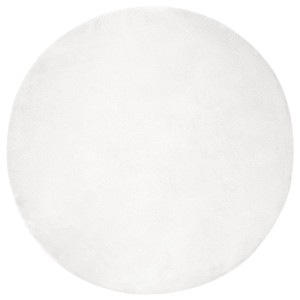 Runder, weißer vidaXL Kunstfell Hasen Teppich Olite aus weichem Polyester, Ø 200 cm.