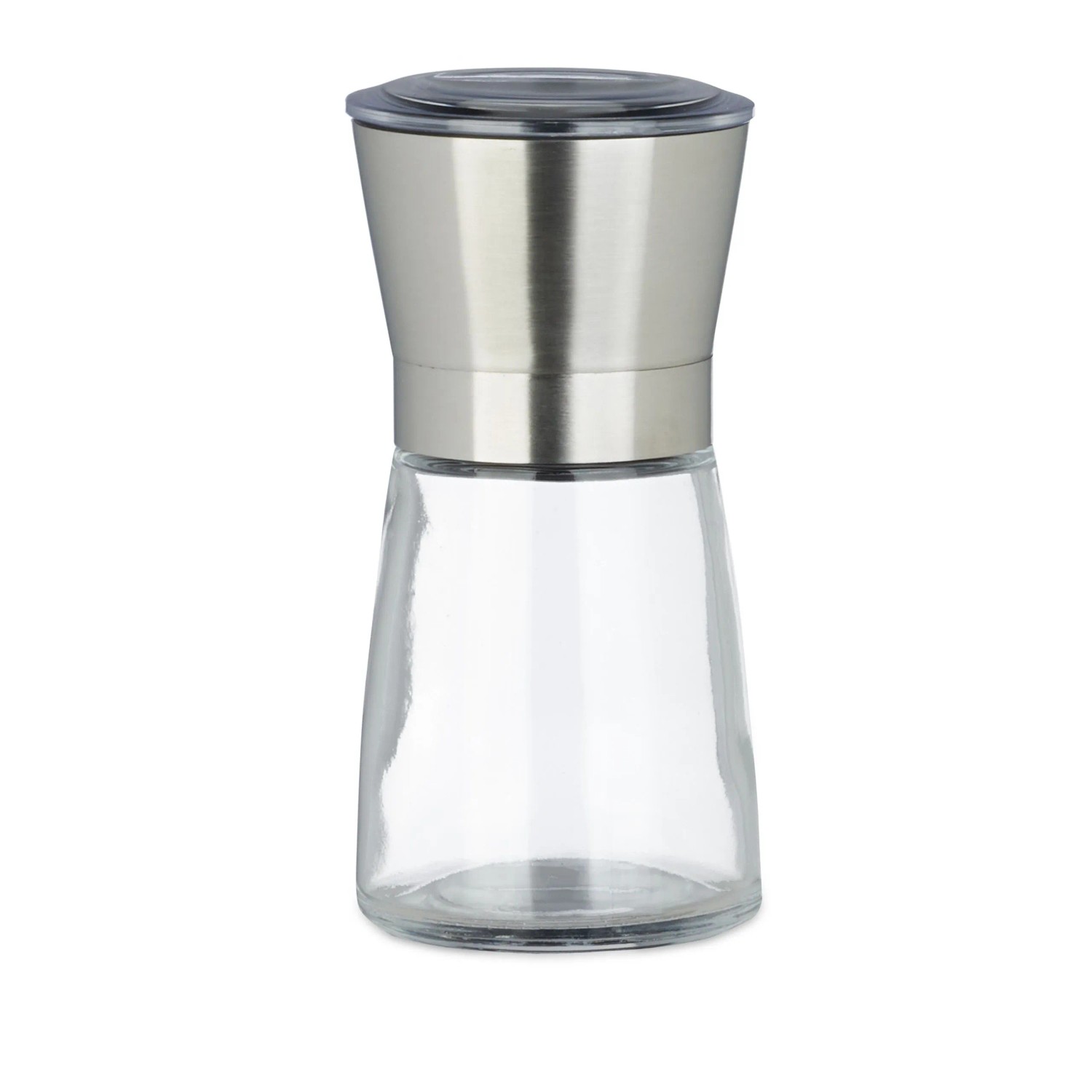 Relaxdays Pfeffermühle 2er Set Glas Edelstahl 13 cm x 6,5 cm x 6,5 cm