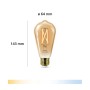 Philips Smart-LED-Leuchtmittel E27 Tropfenform, gold getönt, dimmbar, warm- bis kaltweiß. Maße: 143x64mm.