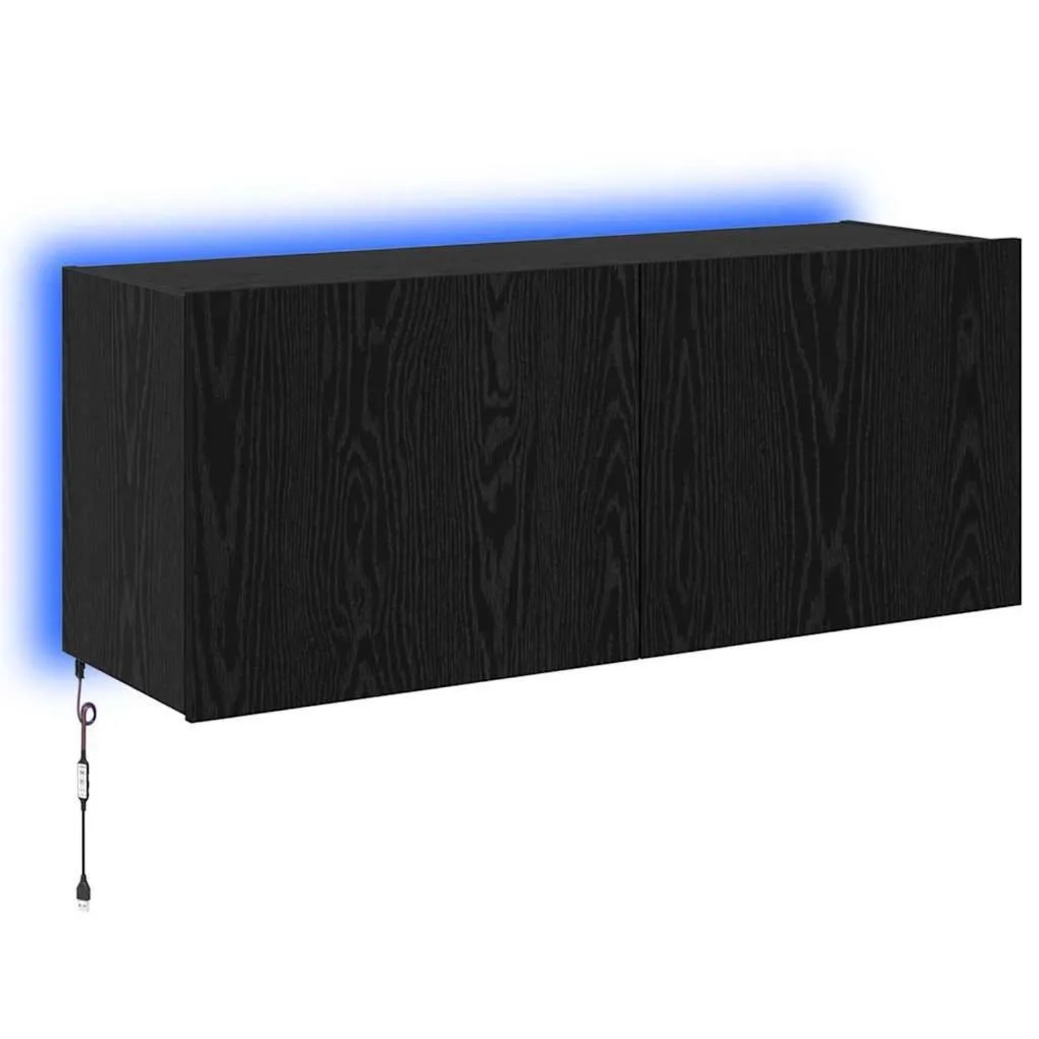 vidaXL TV-Wandschrank Schwarz Eichen-Optik 100 x 35 x 41 cm 886252