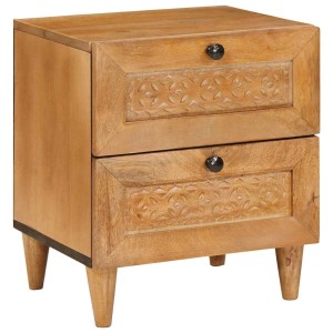 vidaXL Nachttisch Hellbraun 40 x 33 x 46 cm Massives Mangoholz 4018078