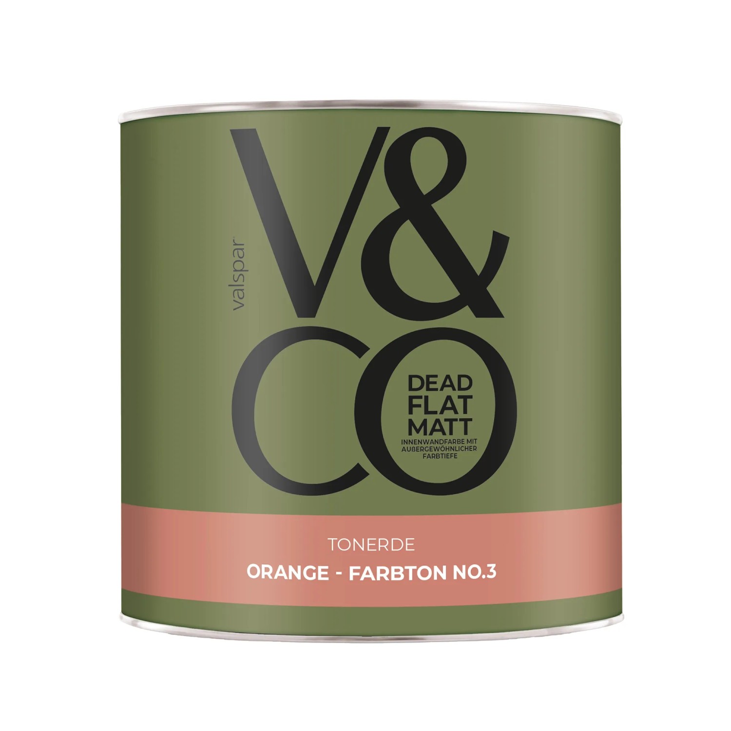 V&CO Premium-Innenfarbe Dead Flat Matt Orange Farbton 3 Tonerde 2,5,