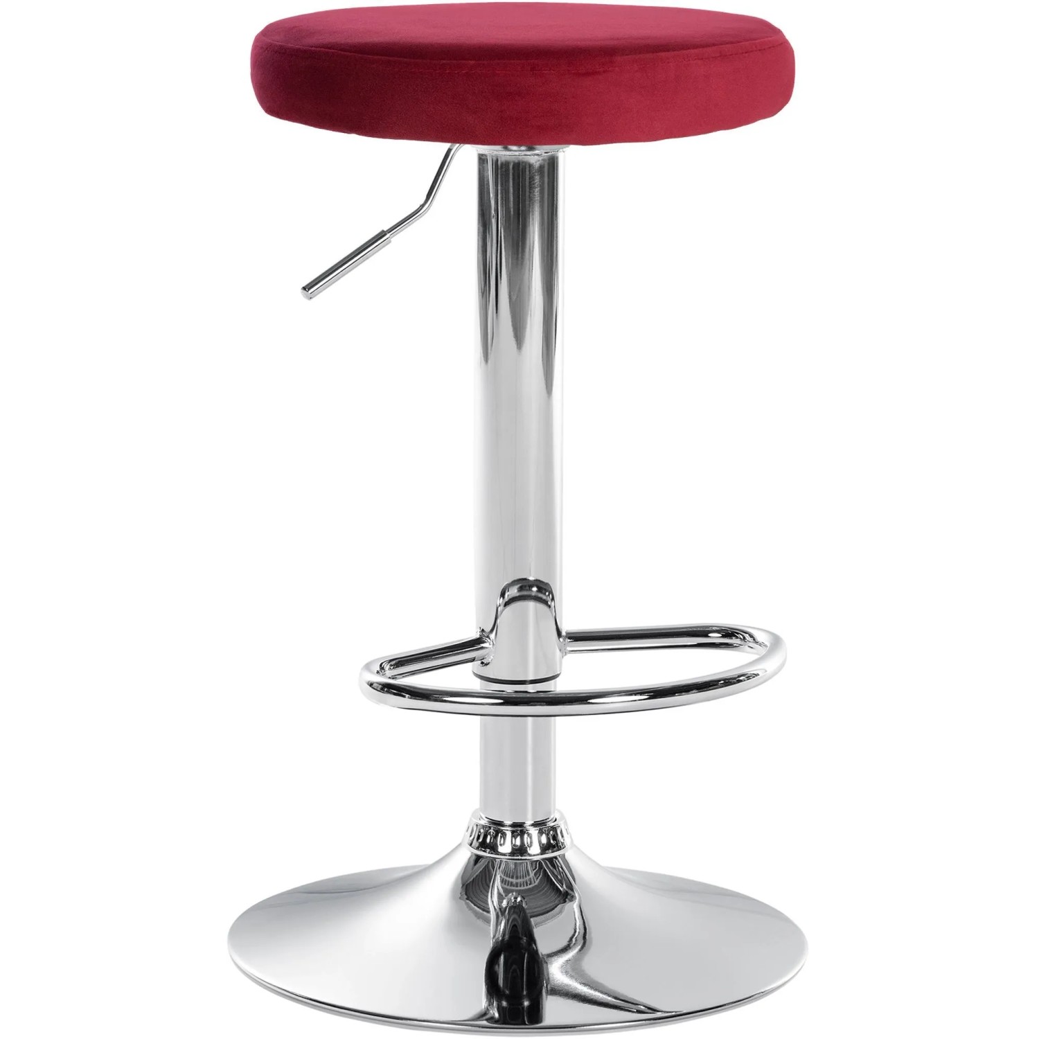 CLP Barhocker Ponte Samt-Bezug Rot/Chrom
