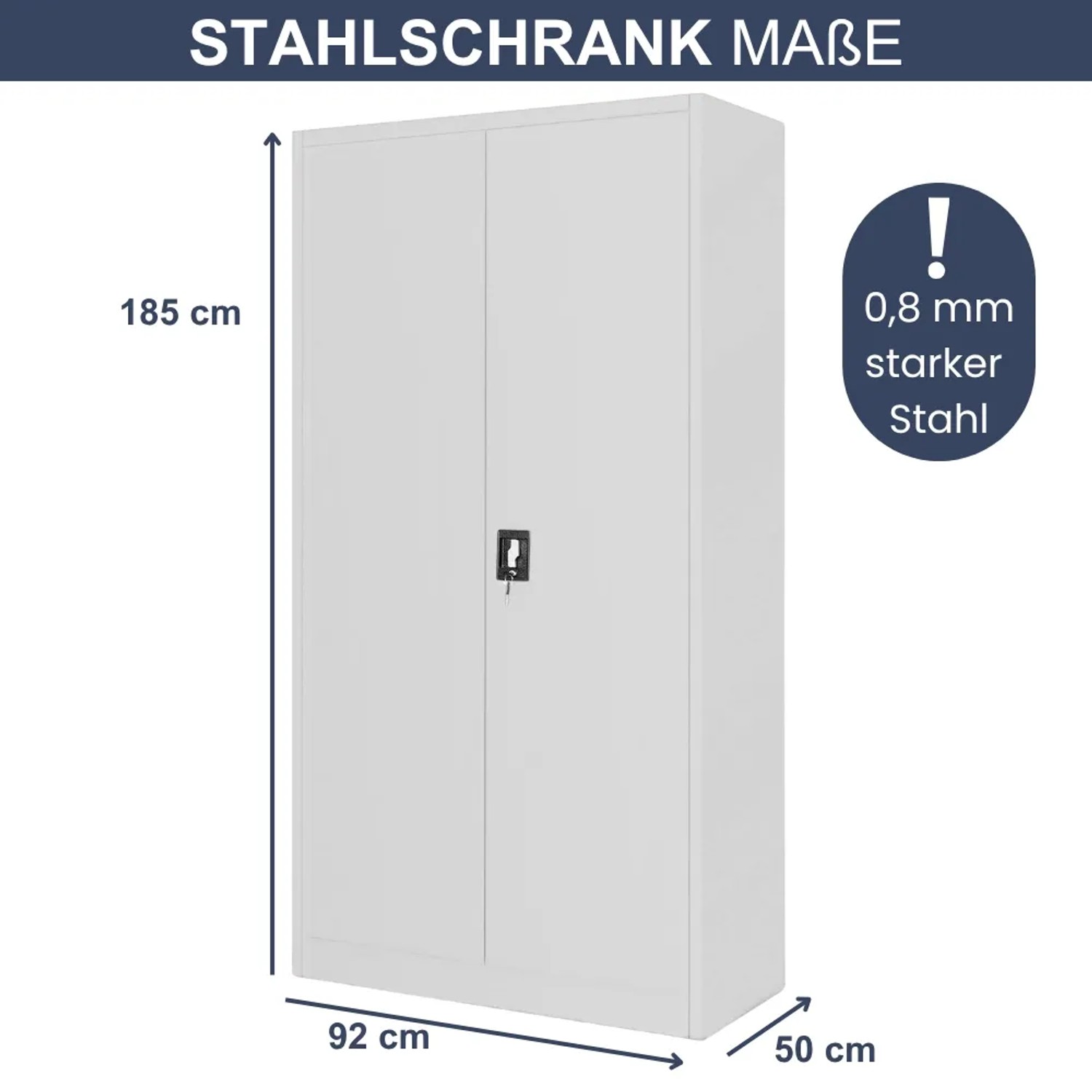 DELUKE Werkzeugschrank mit Lochwand, 5 Ebenen, abschließbar, Metall, 185x92x50cm, Grau.