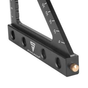 STAHLWERK Winkeldreieck aus Aluminium mit Anschlag und Markiernadel für präzises Messen.