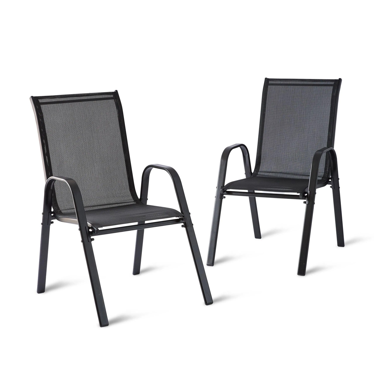 Relaxdays Gartenstuhl Set Hochlehner Metall Anthrazit Stapelbar 90 cm x 56 cm x 65 cm