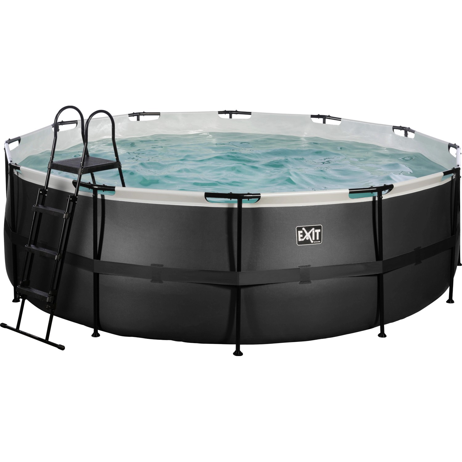 Exit Black Leather Pool Schwarz ø 427 x 122 cm m. Filterpumpe günstig online kaufen