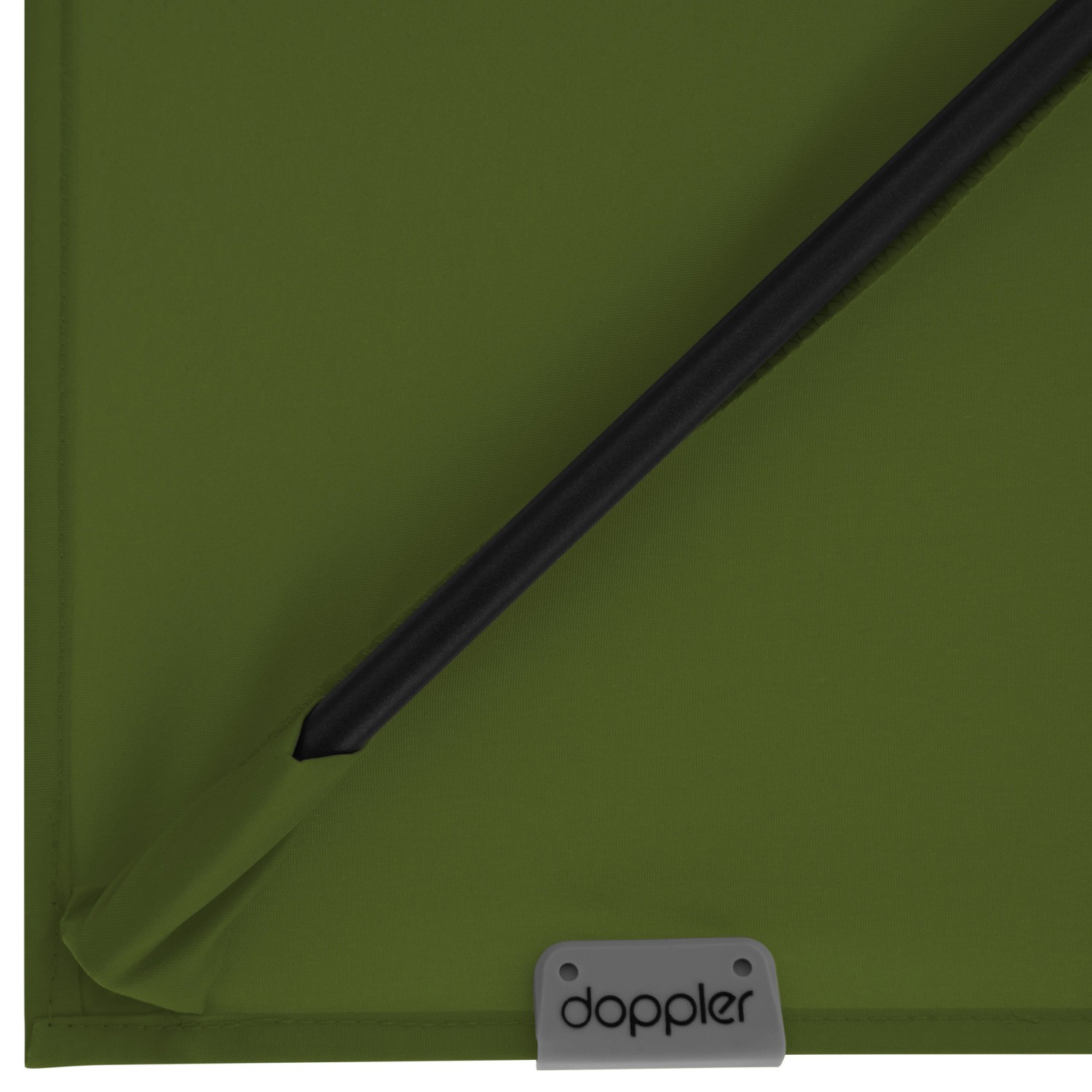 Detailaufnahme: Kiwi-farbener Doppler Ampelschirm MyZone (210x210 cm) mit Kurbel.