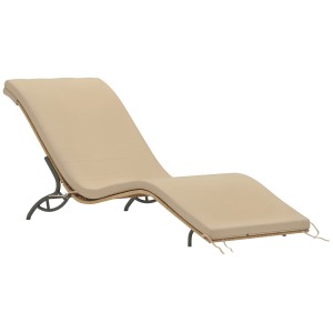 Outsunny Rattan-Sonnenliege Stahl  PE-Rattan 166L x 63B x 76H cm Beige