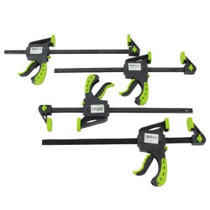 4 TRUTZHOLM Einhandzwingen, 60x300 mm, mit grünem Griff. Zangen Set für Heimwerker.