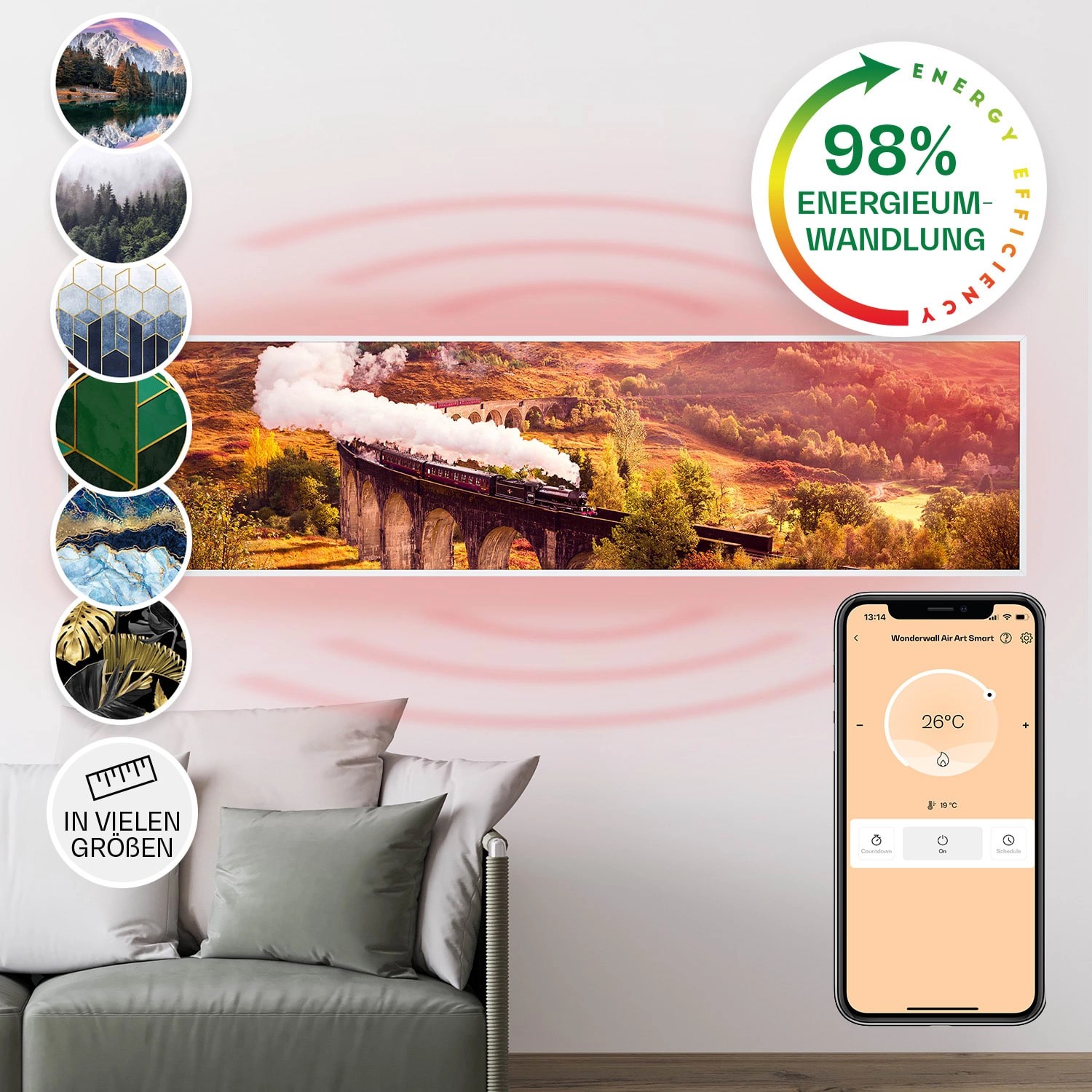 Klarstein Wonderwall Air Art Smart Infrarotheizung Wandinstallation App-Ste günstig online kaufen