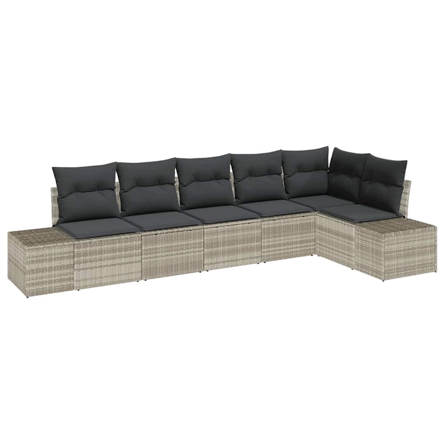 vidaXL 6-Teiliges Gartensofa-Set mit Kissen Hellgraues Poly Rattan 3347082 günstig online kaufen