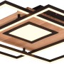 Moderne Trio LED Deckenleuchte Via in Holzoptik und Schwarz matt, Lichtfarbe einstellbar.