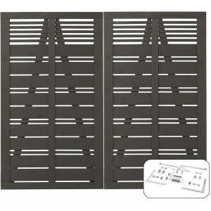 Doppeltor Silence aus Nadelholz, umbragrau, 200x170 cm, mit Beschlägen für den Garten.