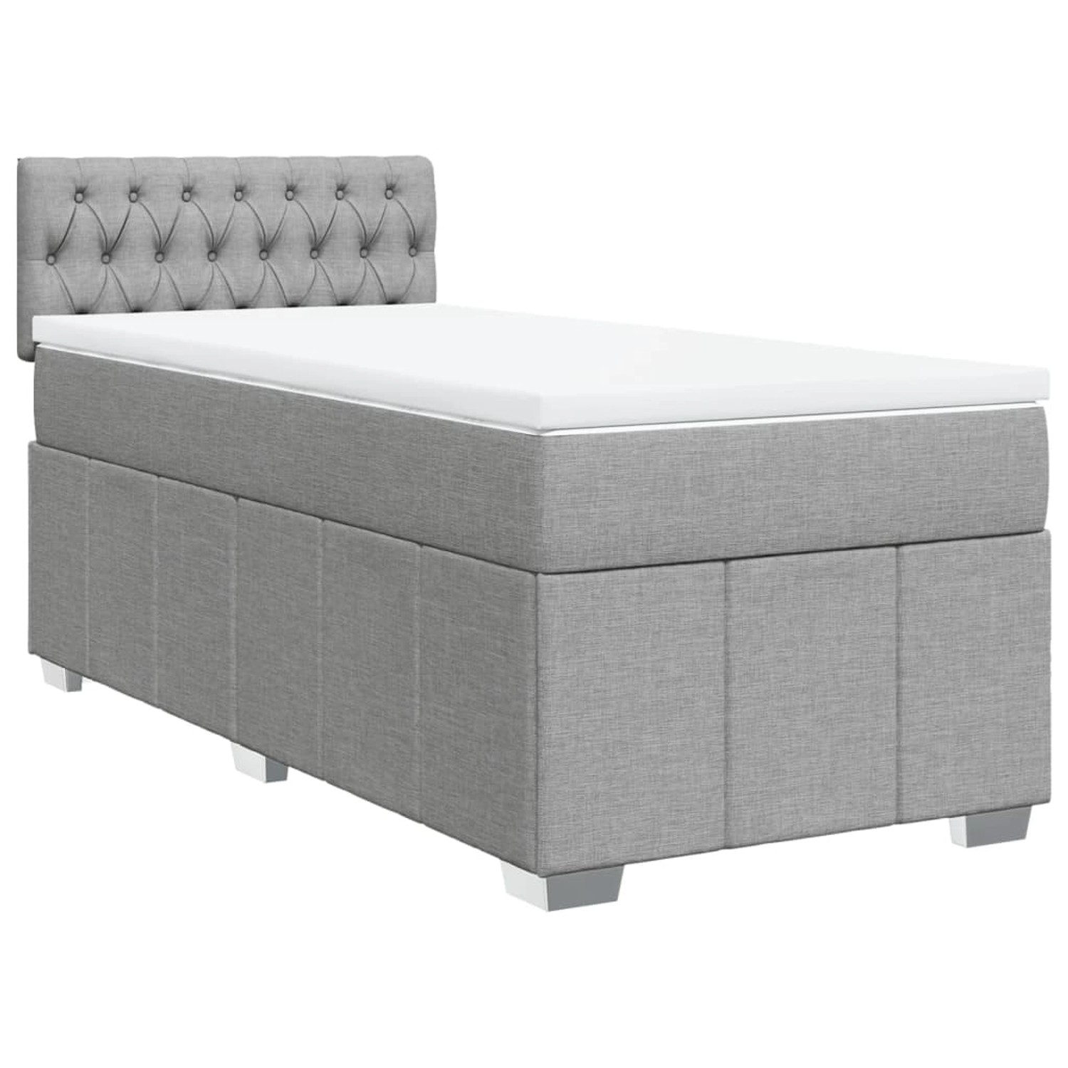 vidaXL Boxspringbett mit Matratze Hellgrau 80x200 cm Stoff 3286902 günstig online kaufen