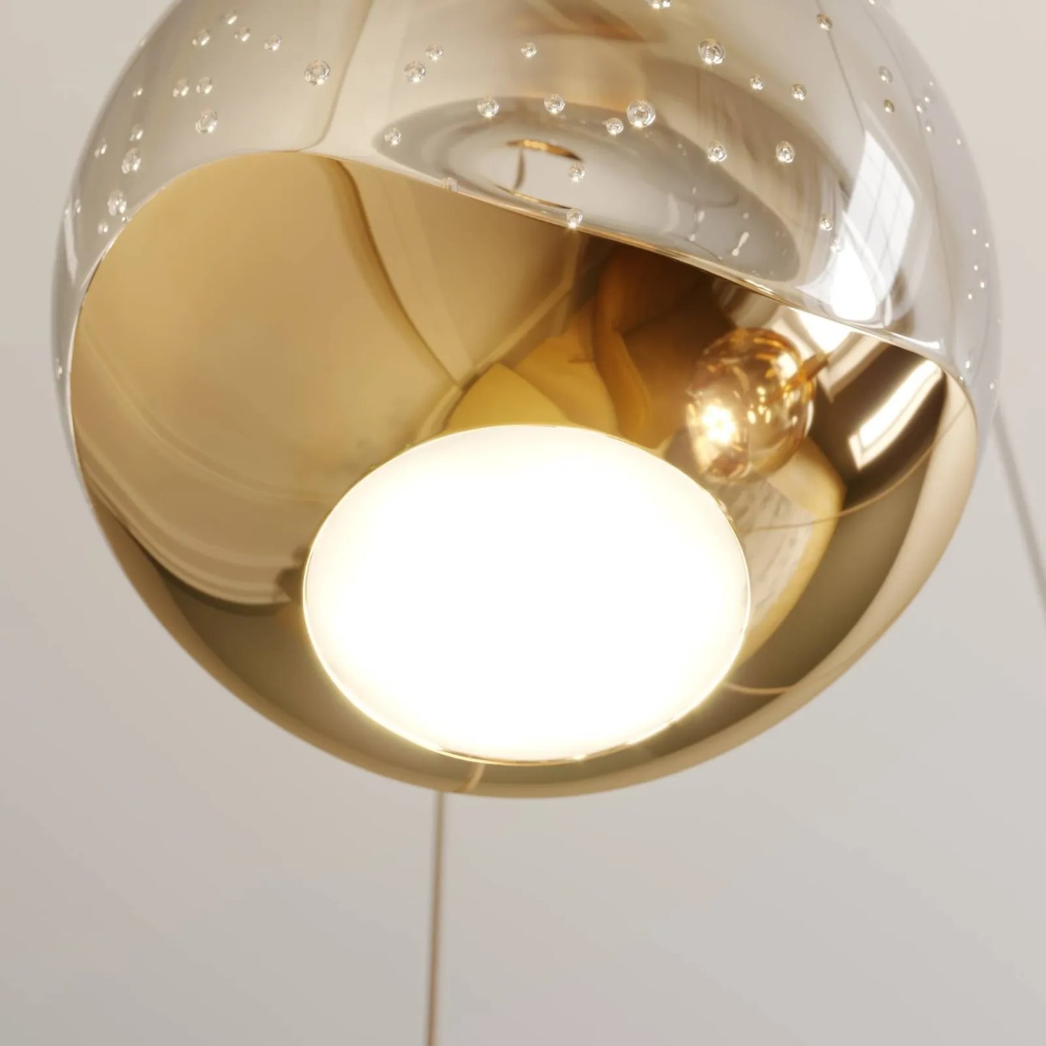 Moderne Lucande LED Pendelleuchte Hayley, transparentes Glas, 5-flammig für Wohnzimmer