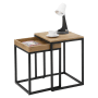 Songmics Nachttisch-Set im Industrie-Design, 2-teilig, braun-schwarz.