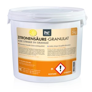 Höfer Chemie Zitronensäure Granulat, 5kg Eimer in Lebensmittelqualität.