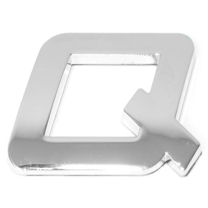 Eufab 3D Autoaufkleber Q in Chrom-Optik für die individuelle Fahrzeugbeschriftung.