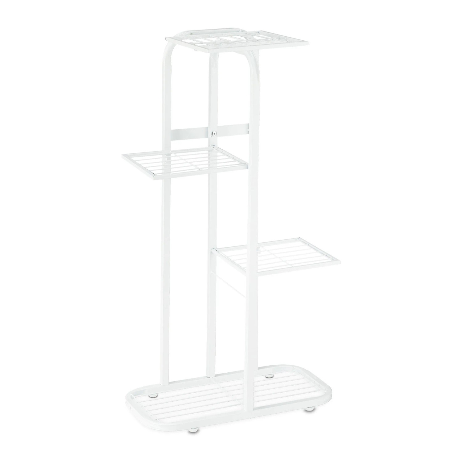Relaxdays Blumentreppe Stahl Weiß 4 Etagen 81 cm x 44 cm x 24,5 cm 2,2 kg