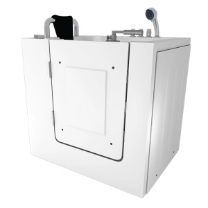 AquaVapore Sitzbadewanne mit Tür, 78x100cm, Whirlpool-Funktion und Handbrause.