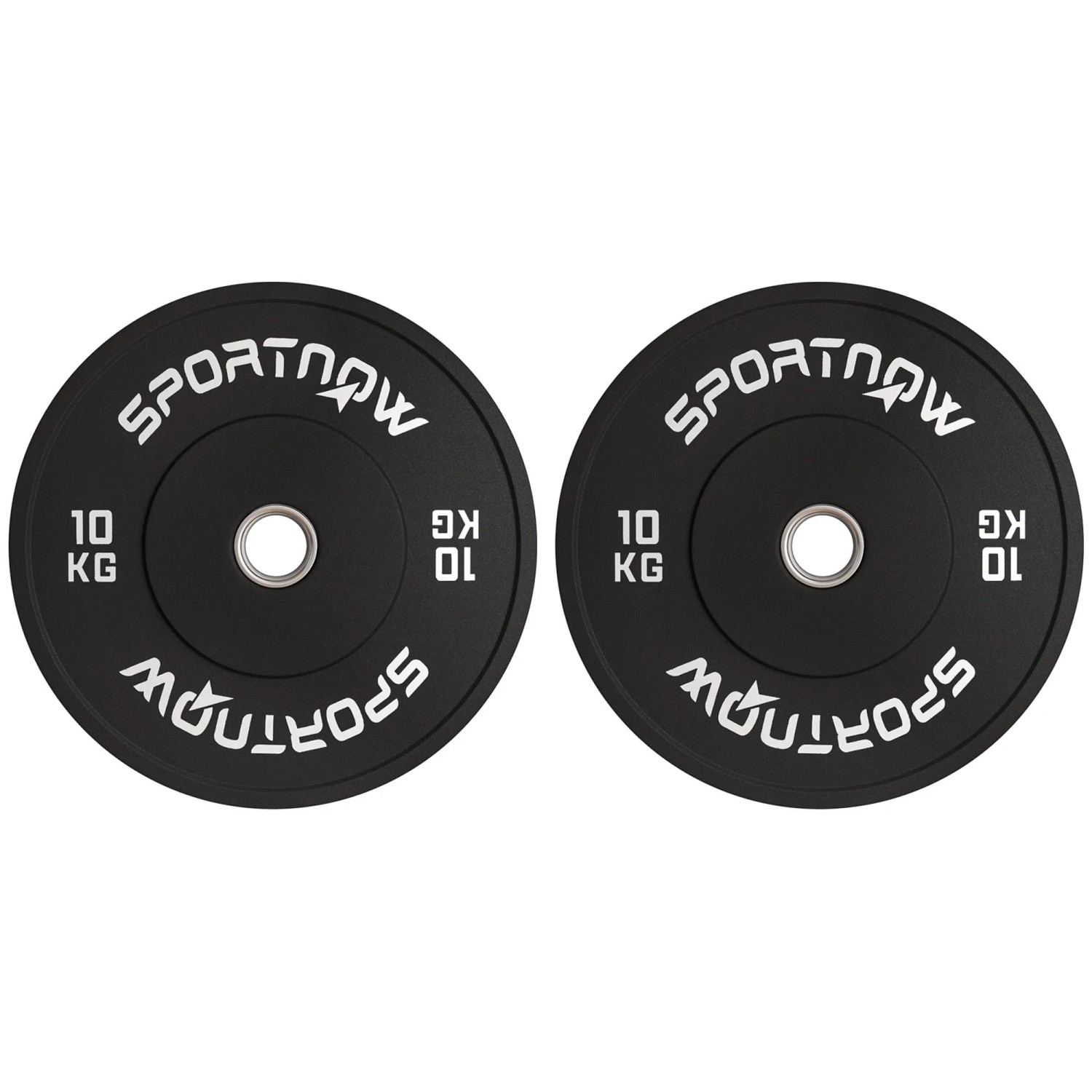 SPORTNOW Hantelscheiben 2 x 10kg Gewichte Gummi Schwarz Ø45 x 4H cm