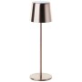 Elegante Brilliant Akku-Tischleuchte Xaana in hellem Kupfer. LED-Tischlampe mit Touchdimmer.