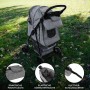 Monstershop Haustierwagen mit Fronttasche, gewebt grau. Zubehör für Hundetransportboxen & Hundetaschen.