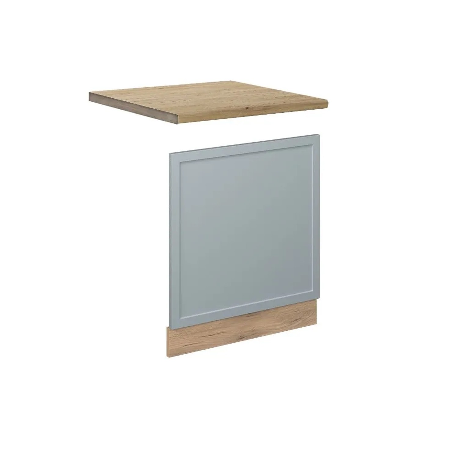 Vicco Frontblende Fame-Line HellBlau-Grau 60 cm ohne Arbeitsplatte mit Goldkraft Eiche Korpus
