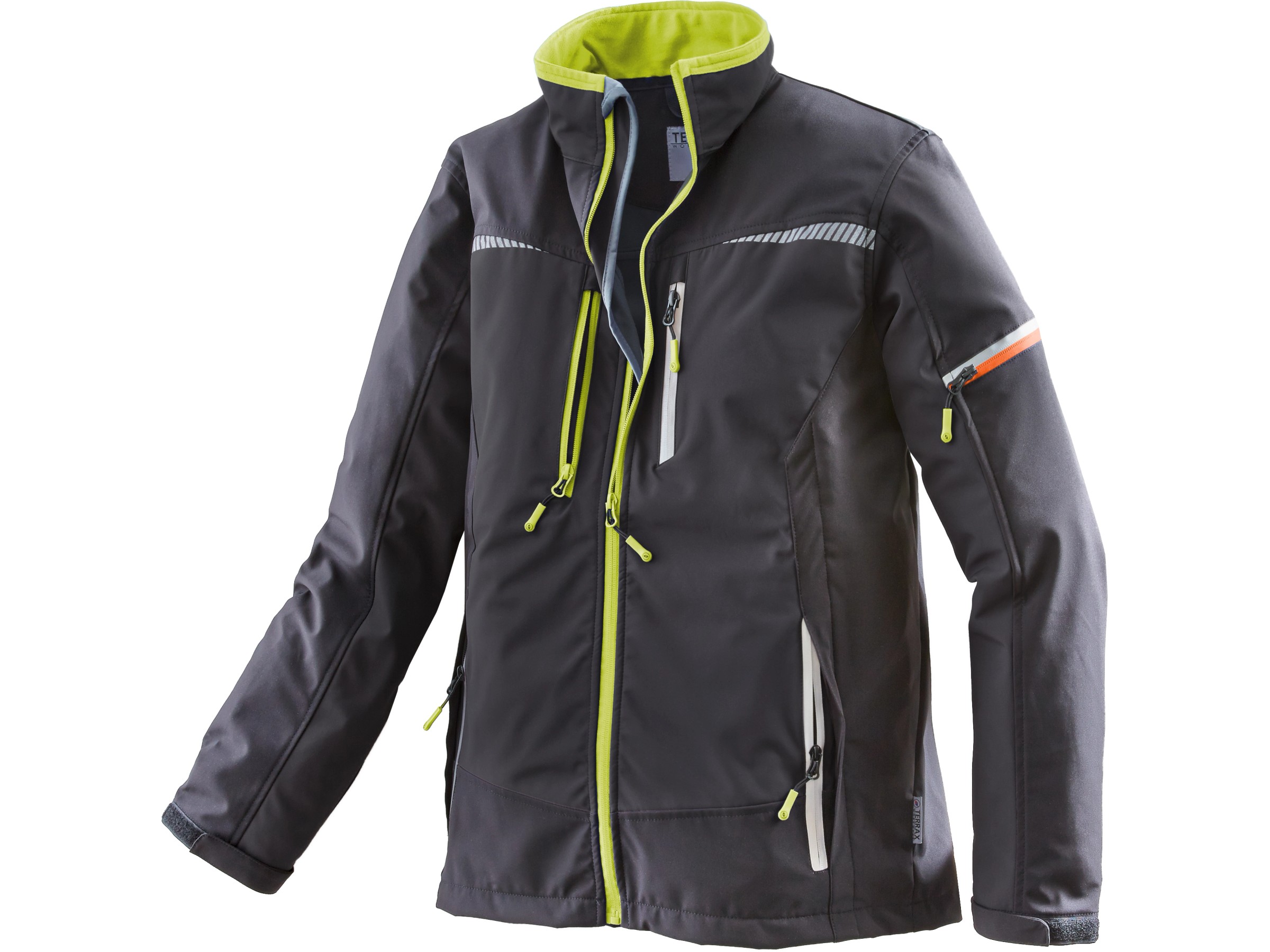 Giacca In Pile Terrax Workwear Da Uomo - Nero/Lime - Leggera E Resistente