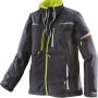 Terrax Workwear Softshelljacke in Schwarz/Limette, Größe 3XL. Arbeitsjacke mit Stehkragen und Reißverschluss.