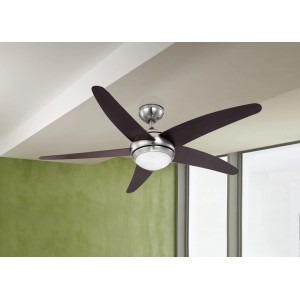 GLOBO Deckenventilator Fabiola 132 cm mit Beleuchtung, Wengeholz-Flügel und Fernbedienung.