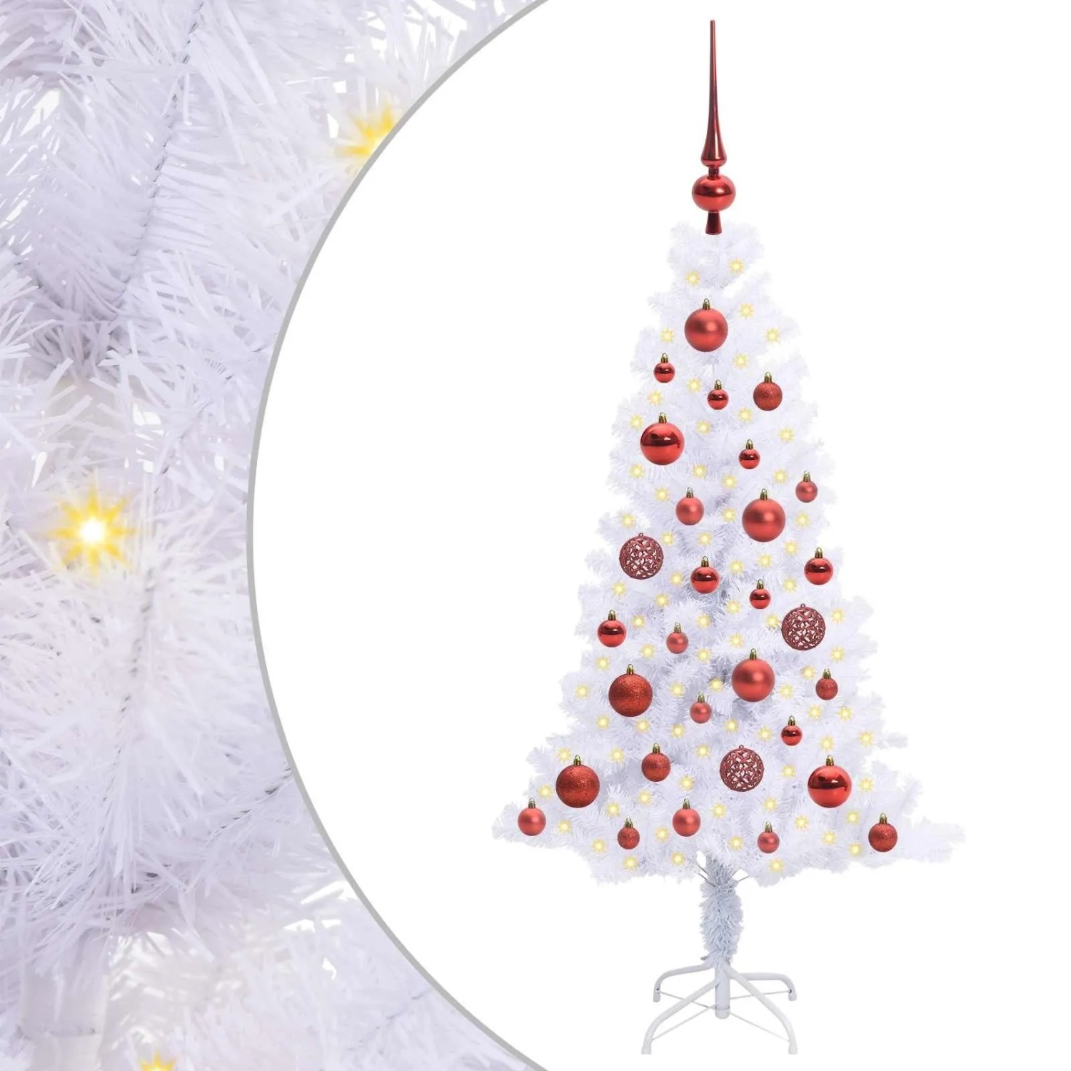 vidaXL Künstlicher Weihnachtsbaum Weiß 120 cm PVC und Stahl 3426639