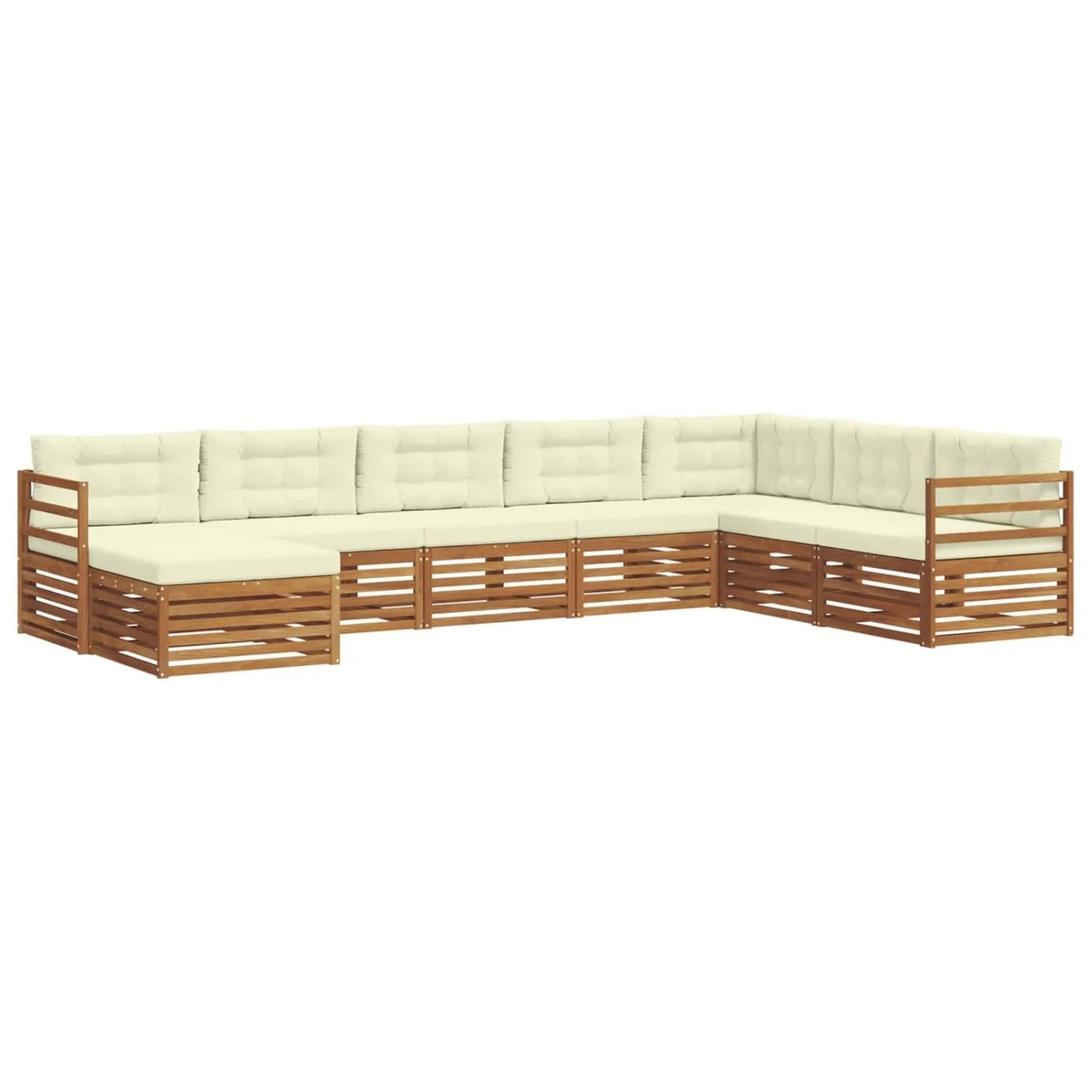 vidaXL Sofagarnituren 8 Tlg Natur und Creme Massivholz Akazie 3373920