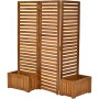 Merxx Sichtschutz mit 2 Blumenkästen aus geöltem Akazienholz, flexibel aufstellbar.