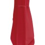 Geschlossener, roter Suncomfort Marktschirm mit Handöffner und angedeutetem Schirmständer.