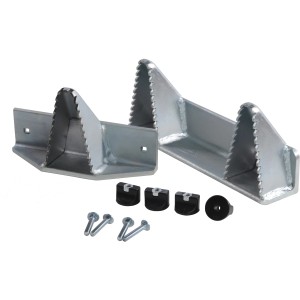 Triton Superjaws Baumstamm-Spannbacken Set mit gezahnten Stahlbacken und Zubehör.