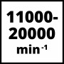Drehzahlbereich: 11000-20000 U/min für Einhell TC-MG 250 CE Multifunktionswerkzeug.