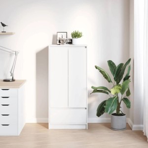 vidaXL Schrank mit Schublade Weiß 55,5x34x119,5 cm Holzwerkstoff 861643