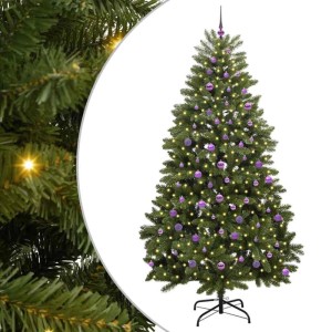 vidaXL Künstlicher Weihnachtsbaum Grün 240 cm PVC und Metall 3395709