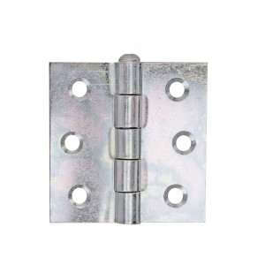 Quadratisches Scharnier aus Stahl, 6,3x6,3 cm, mit Schraublöchern für vielseitige Befestigung.