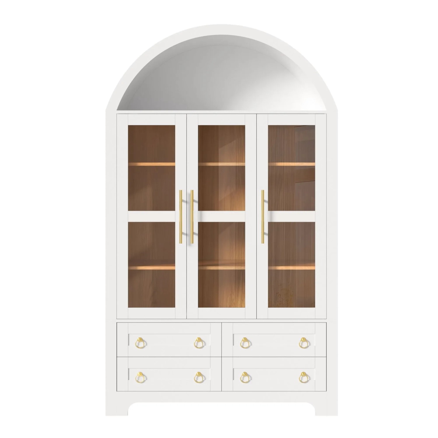 Merax Sideboard mit 3 Türen 4 Schubladen Offenem Fach Wohnzimmerschrank
