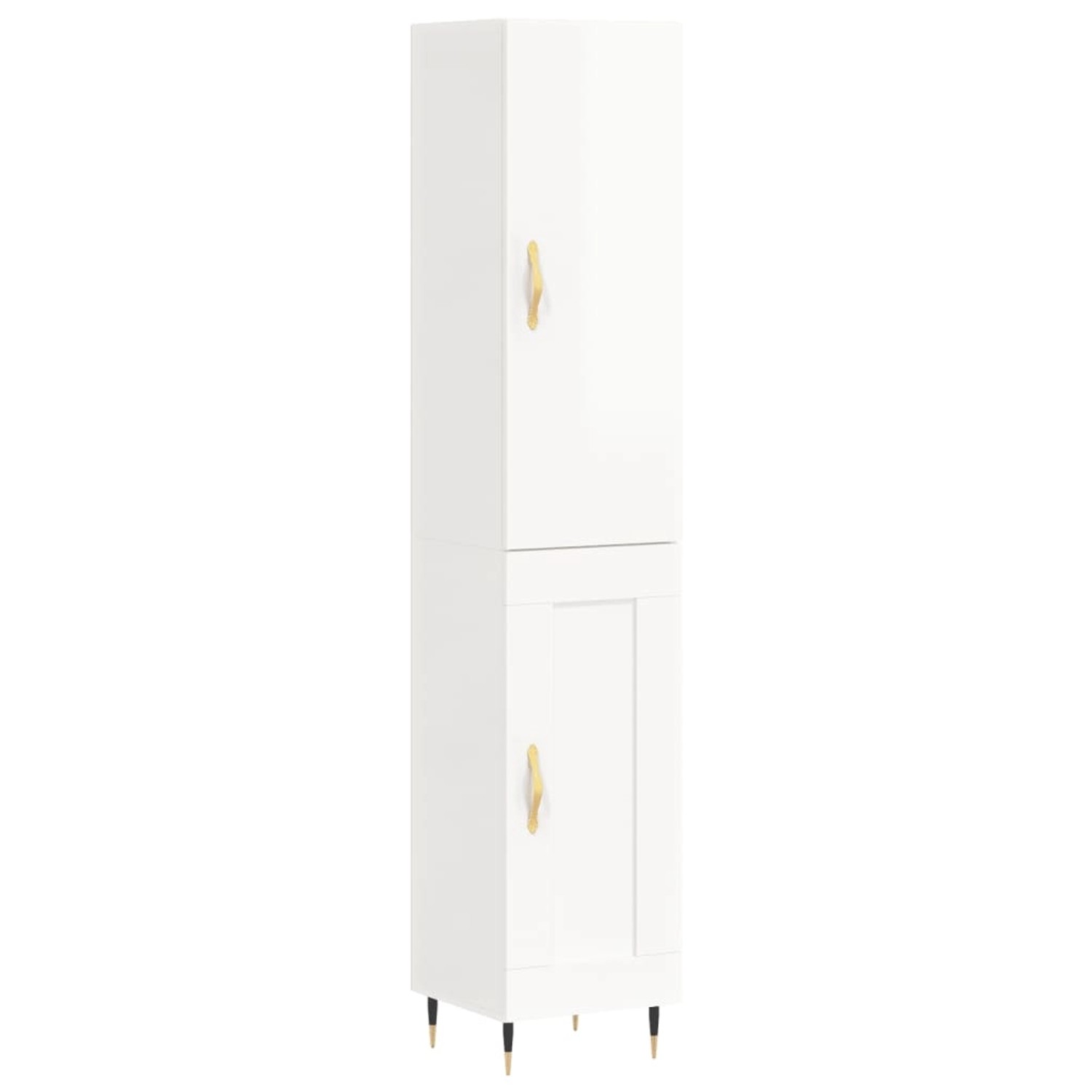 vidaXL Highboard Hochglanz-Weiß 34,5x34x180 cm Holzwerkstoff 3199091 günstig online kaufen