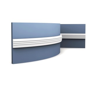 Flexible, weiße ORAC DECOR Friesleiste P5021F LUXXUS für Wand- und Zierrahmen, 200cm.